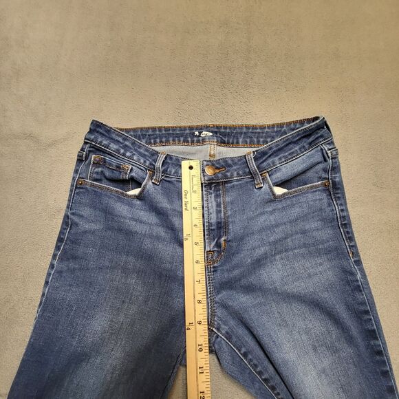 Old Navy Jeans Womens 8 Blue Boot Cut Distressed Denim Stretch - Picture 7 of 10